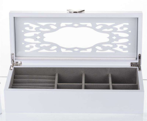 Drewniana skrzynka szkatułka na biżuterię pojemnik glamour