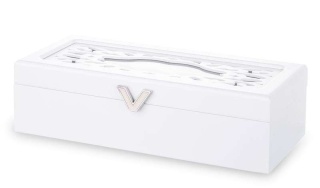 Drewniana skrzynka szkatułka na biżuterię pojemnik glamour