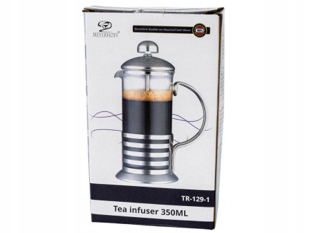 Dzbanek szklany tłokowy prasa francuska do kawy 350 ml