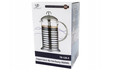 Dzbanek szklany tłokowy prasa francuska do kawy 800 ml