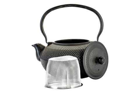 Dzbanek żeliwny do herbaty czarny z filtrem sitkiem 1500 ml