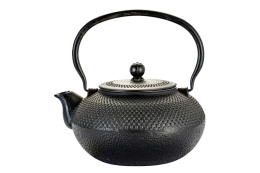 Dzbanek żeliwny do herbaty czarny z filtrem sitkiem 1500 ml