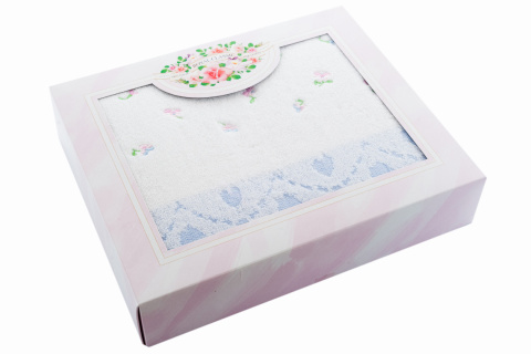 Ekskluzywny niebieski ręcznik bawełna chłonny miękki do rąk