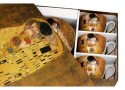 Komplet 6 filiżanek ze spodkami Klimt Pocałunek na prezent