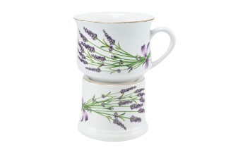 Kubek babuni lawenda Mieroszów na podgrzewaczu