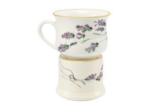 Kubek babuni lawenda Mieroszów na podgrzewaczu