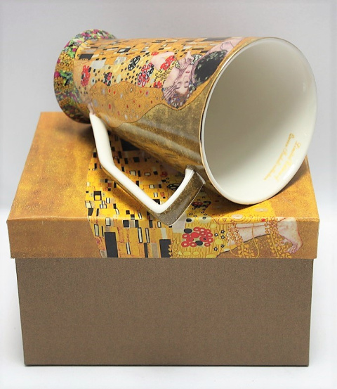 Kubek do latte w pudełku The Kiss porcelana na prezent Klimt