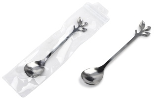 Mała łyżeczka deserowa ozdobna srebrna Casa Leaves
