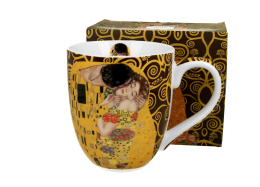 Ogromny kubek kubas jumbo Klimt Pocałunek prezent xxl brown