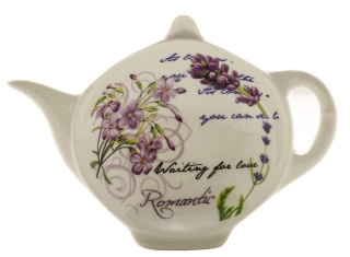 Ozdobna podstawka pod herbatę skapek lawenda ociekacz