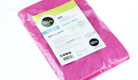 Ścierka do podłogi z mikrofibry bez smug plam 80x60 cm róż