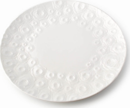 Talerz obiadowy płytki porcelanowy biały ozdobny 26,5 cm róże