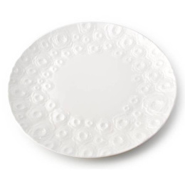 Talerz obiadowy płytki porcelanowy biały ozdobny 26,5 cm róże