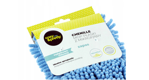 Zapas do mopa płaskiego z mikrofibry niebieski chenille