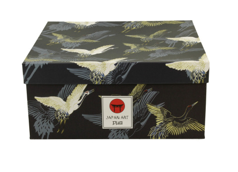 Zestaw 2 filiżanki ze spodkami żurawie nocą na urodziny