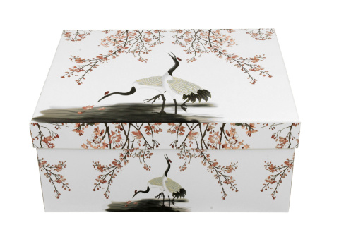 Zestaw 2 filiżanki ze spodkami Sakura i żurawie na prezent