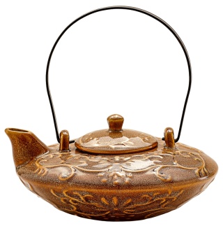 Zestaw dzbanek ceramiczny z 4 kubkami czarkami do herbaty