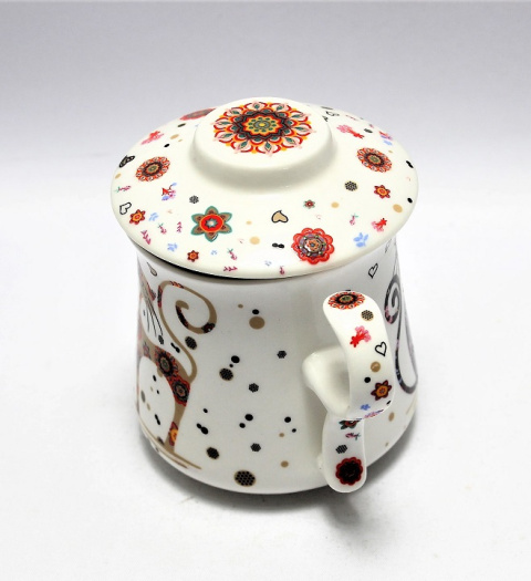 Zestaw kubek zaparzacz sitko do herbaty koty Queen Isabell