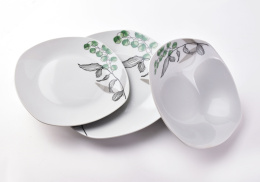Zestaw serwis obiadowy lea green porcelanowy prezent 6 osób
