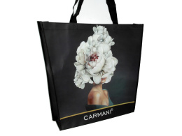 Czarna torba sklepowa na ramię kwiaty floral dreamers moda