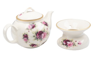 Dzbanek z podgrzewaczem1l różyczki Mieroszów