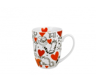 Klasyczny kubek do herbaty prezent koci świat obwoluta serca