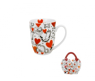 Klasyczny kubek do herbaty prezent koci świat obwoluta serca