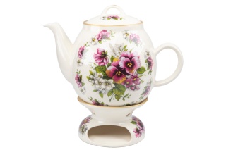 Dzbanek 1,7 litra z mieroszowa ozdobiony motywem bratków