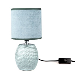 Elegancka lampa niebiesko zielona do pokoju sypialni stojąca