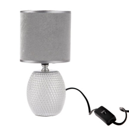 Elegancka lampa szara do pokoju sypialni stojąca elektryczna
