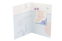 Karnet urodzinowy kartka niebieska koperta życzenia okulary