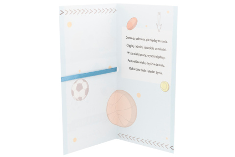 Kartka okazjonalna karnet koperta życzenia wstążka sport