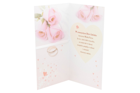 Kartka okazjonalna karnet z kopertą z okazji ślubu obrączki