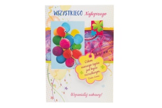 Kartka okazjonalna karnet z różową kopertą z życzeniami pasja