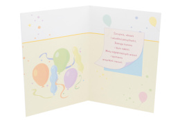 Kartka okazjonalna karnet z różową kopertą z życzeniami pasja