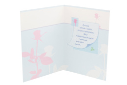 Kartka urodzinowa karnet z błękitną kopertą życzenia prezent