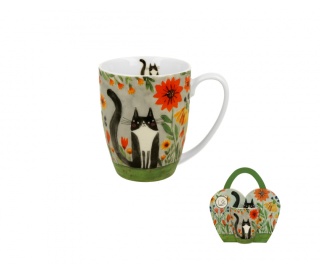 Porcelanowy kubek do kawy prezent koci świat obwoluta łąka