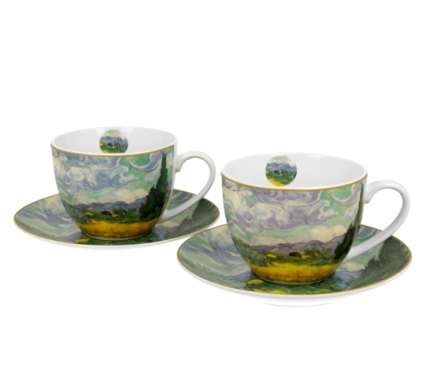 Zestaw 2 filiżanki ze spodkami Van Gogh Wheat Field prezent