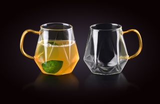 Komplet 2 kubki szklanki termiczne Peter z uszkiem do kawy