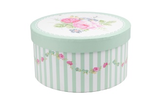 Komplet filiżanka jumbo spodek do kawy na prezent zielone pasy