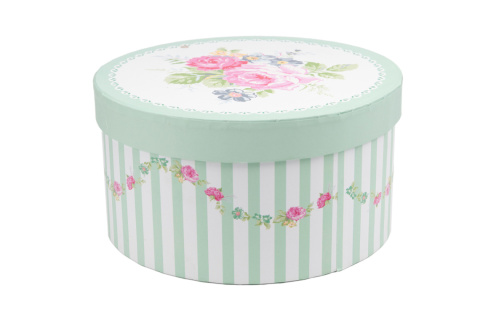 Komplet filiżanka jumbo spodek do kawy na prezent zielone pasy