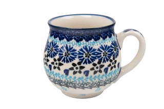 Kubek z ceramiki Bolesławiec wzór malowany