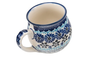 Kubek z ceramiki Bolesławiec wzór malowany