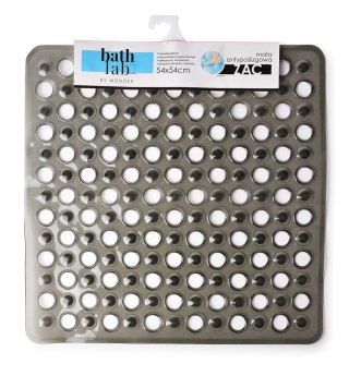 Mata łazienkowa antypoślizgowa Zac Black 54X54 czarna