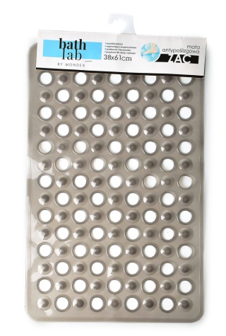 Mata łazienkowa antypoślizgowa Zac Grey 38X61 szara do wanny