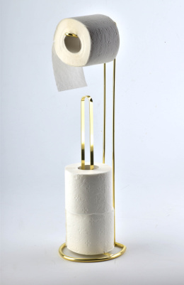 Metalowy stojak na papier toaletowy biały stojący carl uchwyt
