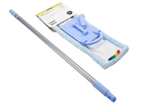 Mop płaski kij teleskopowy z mikrofibrą niebieski strong