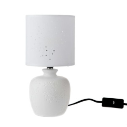Ceramiczna lampa nocna biała do sypialni stojąca elektryczna