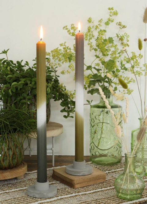 Szklana butelka zielona wazon ozdoba świecznik 21 cm zieleń