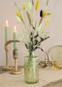 Szklana butelka zielona wazon ozdoba świecznik 21 cm zieleń